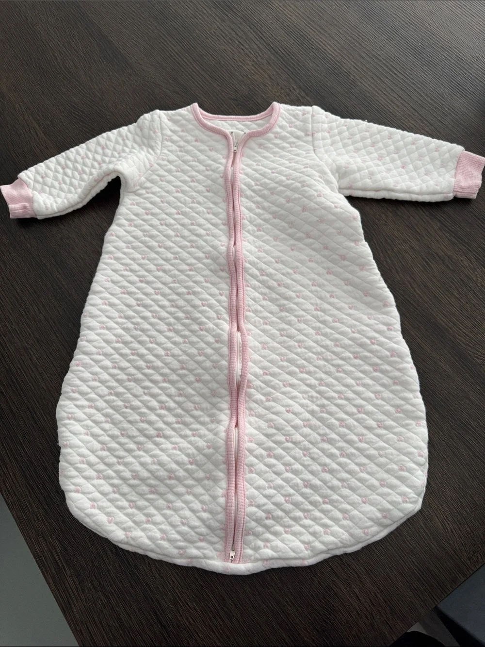 Baby Pink Quilted Zipper Sleep Sack - Kids Pajamas